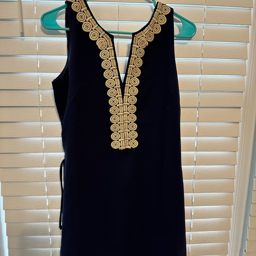 Lilly Pulitzer Navy Dress with Gold Accents